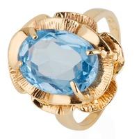Pre-Owned 9ct Yellow Gold Blue Spinel Solitaire Ring 4146955
