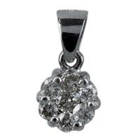 Pre-Owned 14ct White Gold Diamond Set Cluster Pendant 4314009