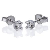 pre owned 18ct white gold diamond 4 claw stud earrings 4333206
