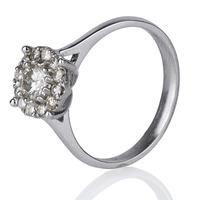 Pre-Owned 14ct White Gold Diamond Cluster Ring 4332420
