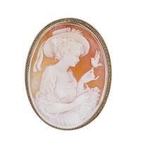 Pre-Owned 9ct Yellow Gold Cameo Brooch Pendant 4113153