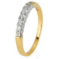 pre owned 18ct yellow gold diamond half eternity ring 4111338