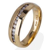 Pre-Owned 9ct Yellow Gold Channel Set Diamond Band Ring 4229258