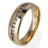 pre owned 9ct yellow gold channel set diamond band ring 4229258