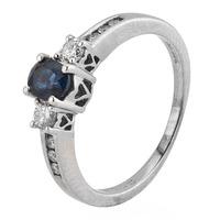 pre owned 14ct white gold sapphire and diamond ring 4332853