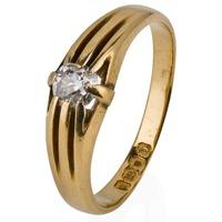 pre owned 9ct yellow gold mens old cut diamond ring 4115327