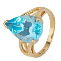 Pre-Owned 9ct Yellow Gold Pear Shape Topaz Solitaire Ring 4309191