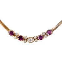 Pre-Owned 14ct Yellow Gold Diamond and Ruby Necklace 4304056