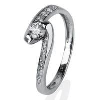 Pre-Owned 18ct White Gold Diamond Twist Ring 4185473