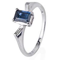 Pre-Owned 9ct White Gold Sapphire and Diamond Trilogy Ring 4332247