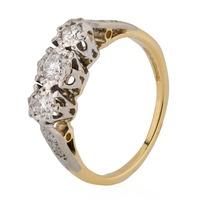 Pre-Owned 18ct Yellow Gold Diamond Three Stone Ring 4111297
