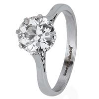 Pre-Owned 18ct White Gold Platinum Set Old Cut Diamond Solitaire Ring 4112178