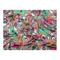 Psychedelic Paisley Print Stretch Jersey Dress Fabric Multicoloured