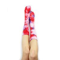 PSYCHEDELIC RED TIE-DYE COTTON SOCKS