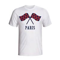 psg waving flags t shirt white