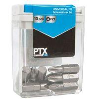 PTX PZ2 Standard Screwdriver Bit Set 25mm Pack of 10