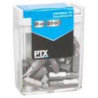 PTX Mixed Standard Screwdriver Bit Set 25mm Pack of 20