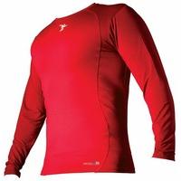 pt base layer long sleeve crew neck shirt large red