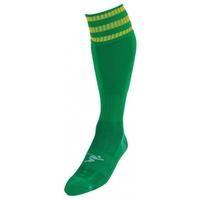 PT 3 Stripe Pro Football Socks Boys Green/Gold