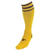 PT 3 Stripe Pro Football Socks LBoys Yellow/Royal