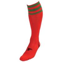 PT 3 Stripe Pro Football Socks Mens Red/Green