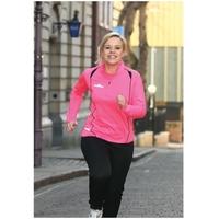 PT Ladies Running L/S 1/4 Zip Top Pink/Black 10 (34inch)