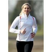 PT Ladies Running L/S 1/4 Zip Top White/\"Sun\" Orange UK Size 12 36inch