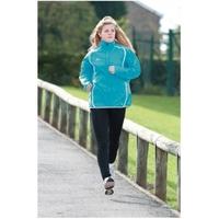 pt ladies running rain jacket turqblack uk size 10 34inch