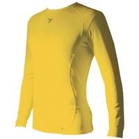 pt base layer long sleeve crew neck shirt medium yellow