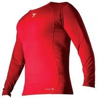 pt base layer long sleeve crew neck shirt medium red