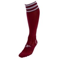 PT 3 Stripe Pro Football Socks Mens Maroon/White