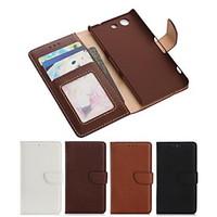 PU Leather Full Body Case with Card Slot and Wallet and Stand for Sony Xperia Z3 Compact/Z3 mini