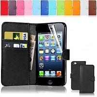 PU Leather Card Holder Wallet Case for iPhone 5C