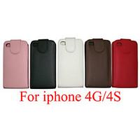 PU Leather up down flip mobile skin case Cover For iPhone 4/4S