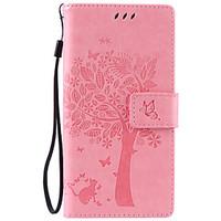 pu leather material cat and tree pattern phone case for sony xperia z5 ...