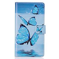 PU Leather Material Blue Butterfly Pattern Phone Case for Huawei P9 Lite/P9/P8 Lite