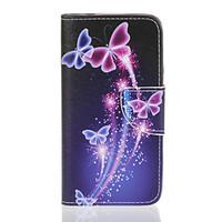 PU Leather Material Purple Butterfly Pattern Painted Phone Sets for Samsung Galaxy J510 J5 J310 J3