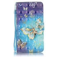 pu leather material 3d painting gold butterfly pattern phone case for  ...
