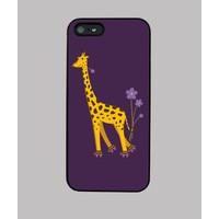 Purple Cute Funny Skating Cartoon Giraffe
