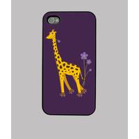 Purple Cute Funny Skating Cartoon Giraffe
