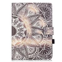 PU Leather Material Half Flower Pattern Painted Embossed Tablet Case for iPad Air 2