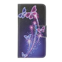 pu leather purple butterfly pattern wallet case with card slots for ip ...