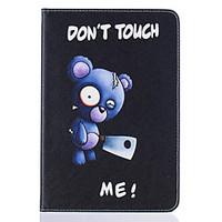 PU Leather Material Blue Bear Embossed Pattern Flat Protective Cover for iPad Mini 123 4