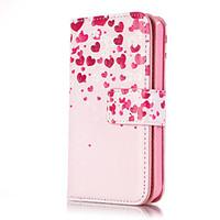 PU Leather Embossed Love Heart Wallet Case with 9 Card Slots for iPhone SE/5S/5