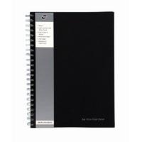 pukkapad a4 wirebound manuscript book black 1 pack