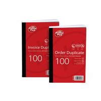 Pukka Pads 6908-FRM Pre-Printed Invoice Duplicate Book With VAT 210x130mm - 5 Pack