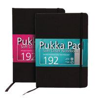 Pukka Signature Soft Cover Notebook A5 Casebound 192 Pages Black Pack of 3