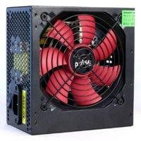 Pulse 650W PSU ATX 12V Active PFC 4 x SATA PCIe 120mm Silent Red Fan Black Casing