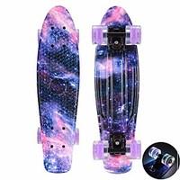 PU PP (Polypropylene) Aluminium Alloy Longboards Skateboard 22 Inch ABEC-11-Purple Pool Blushing Pink