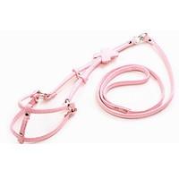 PU Leather Dog Harness With Leash Pets Chest Strap Crystal Bone 120cm Neck 30-60cm